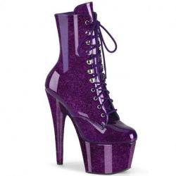 Chaussure pole dance pleaser violette à paillettes avec talon haut 18 cm - petite et grande taille