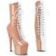 Bottine Pole dance Blanche et beige rosé à talon 18 cm | Pleaser