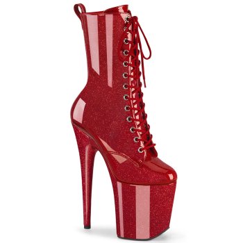 Chaussure pole dance rouge pailletée vernis 20cm - FLAM1040GP/RYRG/M - CLePied