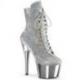 Bottine pole exotic argentée en sequins à talon aiguille | high heels boots