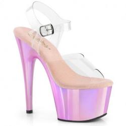 Chaussure pole dance transparent à plateforme rose | Pleaser adore 708