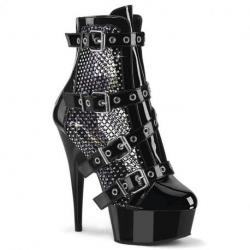 Bottine Fetish Pleaser Delight-1013RM - Vinyle & Strass - Talon 15 cm