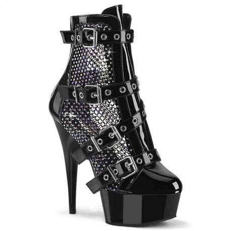 Bottine Fetish Pleaser Delight-1013RM - Vinyle & Strass - Talon 15 cm