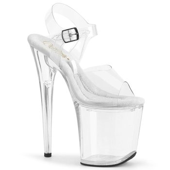 Chaussure pole dance transparente personnalisable talon 20cm - TRE808