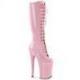 Bottes plateforme haut talon aiguille 23 cm rose, Pleaser Shoes USA