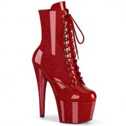 Chaussure pole dance pleaser rouge à paillettes avec talon aiguille 18 cm