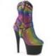Bottine pole exotic à boucles multicolore irisée (arc-en-ciel) | Adore 1029RS