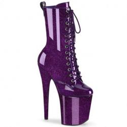 Chaussure pole dance violette paillettée talon 20 cm FLAM1040GP
