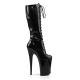 Bottes plateforme haut talon fetish 23 cm noir verni, Pleaser USA