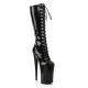 Bottes plateforme haut talon aiguille 23 cm noir verni dominatrice, Pleaser USA