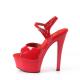 Chaussures Pole Dance rouges vernies à talon de 15 cm | Pleaser Shoes USA
