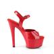 Sandale Pole dance rouge vernie à talon de 15 cm | Pleaser Shoes USA