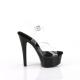 Chaussure Pole dance transparente à talon 15 cm et plateforme noire | Pleaser Shoes