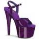 Chaussure pole dance violette vernie à paillettes talon 18 cm Pleaser