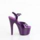 sandale plateforme violette vernie à paillettes talon 18 cm Pleaser
