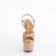 chaussure pole dance à paillettes dorée talon 18 cm plateforme 7 cm
