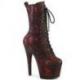 Chaussure pole dance rouge métallisée motif serpent à talon aiguille | Adore