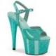 Sandale pole dance verte émeraude à paillettes talon 18 cm plateforme 7 cm