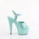 Sandale pole dance verte émeraude à paillettes talon 18 cm plateforme 7 cm