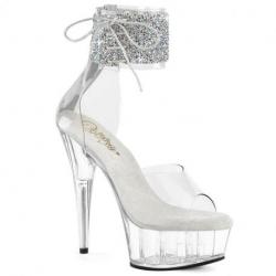Sandale Pole Exotic Transparente & Strass | talon 15 cm | DEL624RS-02