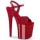 Chaussure pole dance rouge pailleté talon 20 cm Pleaser FLAM809GP/RYRG/M