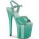 Chaussure pole dance pailleté verte talon 20 cm Pleaser FLAM809GP/AQG/M
