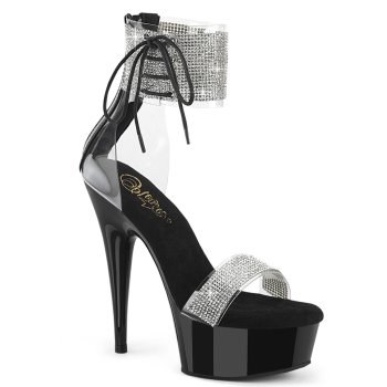 Chaussure pole exotic strass à talon 15 cm Pleaser DEL627RS/C-B/B