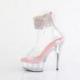 Sandale Plateforme Strass Rose | Talon 15cm Transparent Chic