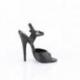Sandale Fetish DOMINA-109 noire - Talon Aiguille 15 cm Pour Domination Élégante