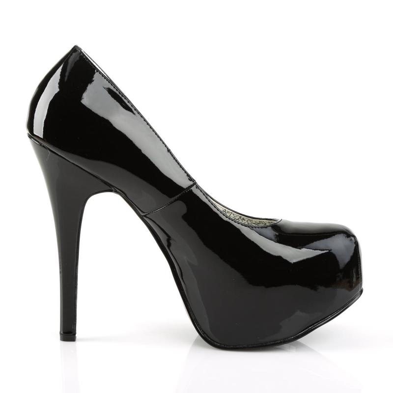 Chaussure burlesque plateforme noire vernis talon haut grande taille