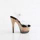 Chaussure pole dance Transparente & pailletée blush dorée à talon 18 cm | ADO708SS/C/B-DTBHG