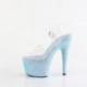 Sandale pole exotic transparente à plateforme bleue et talon de 18 cm - ADO708LG/C/BBG