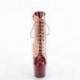 Bottine pole dance bicolore Blush-Bordeaux vernis à talon 18 cm Pleaser