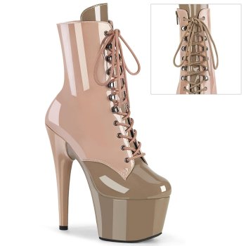 Chaussure pole dance beige & taupe vernis 18cm - ADO1020DC/DTPN-SD/M