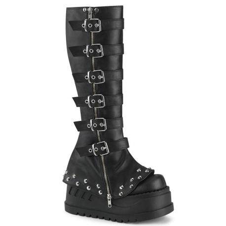 Bottes Bell Bottom Plateforme Cloutées Gothiques Demonia Cult Stomp-223