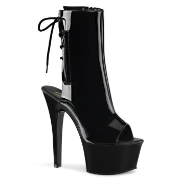 chaussure pole dance ouverte noire vernis 15cm - ASP1018/B/M - CLePied