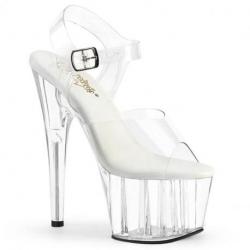 Chaussure pole dance transparente transparente à talon 18 cm |Ado708
