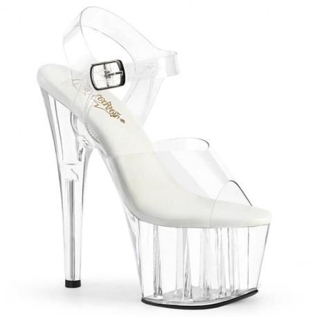 Chaussure pole dance transparente transparente à talon 18 cm |Ado708