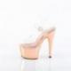 Sandale pole dance transparente à plateforme rose gold | Pleaser adore 708