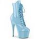 Bottine pole dance bleu ciel verni à plateforme assortie vernis et talon 18 cm Pleaser