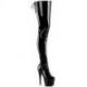Cuissarde Pole Dance Vernie Noire avec Lacets Ajustables ADORE-4000SLT