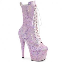 Chaussure Pole Exotic rose pailletée à talon 18 cm | ADORE 1040IG