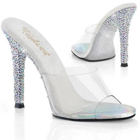 Mules Transparentes Strass GALA-01DSP | Talon Aiguille 11cm