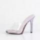 Mule femme sexy à talon aiguille strass en dégradé lavande