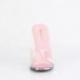 Mule femme transparente à haut talon strass rose