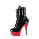 Bottine plateforme sexy noire et rouge talon aiguille 15 cm