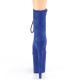 Bottines de pole dance aspect daim bleu roi à talon aiguille 20 cm, lacet et plateforme haute