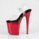 Chaussure pole dance transparente à talon rouge 20 cm | FLAMINGO 808/C