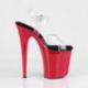 Chaussure pole dance transparente à talon rouge 20 cm | FLAMINGO 808/C