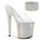 Mule pole exotic transparente à plateforme strass et talon 18 cm Pleaser